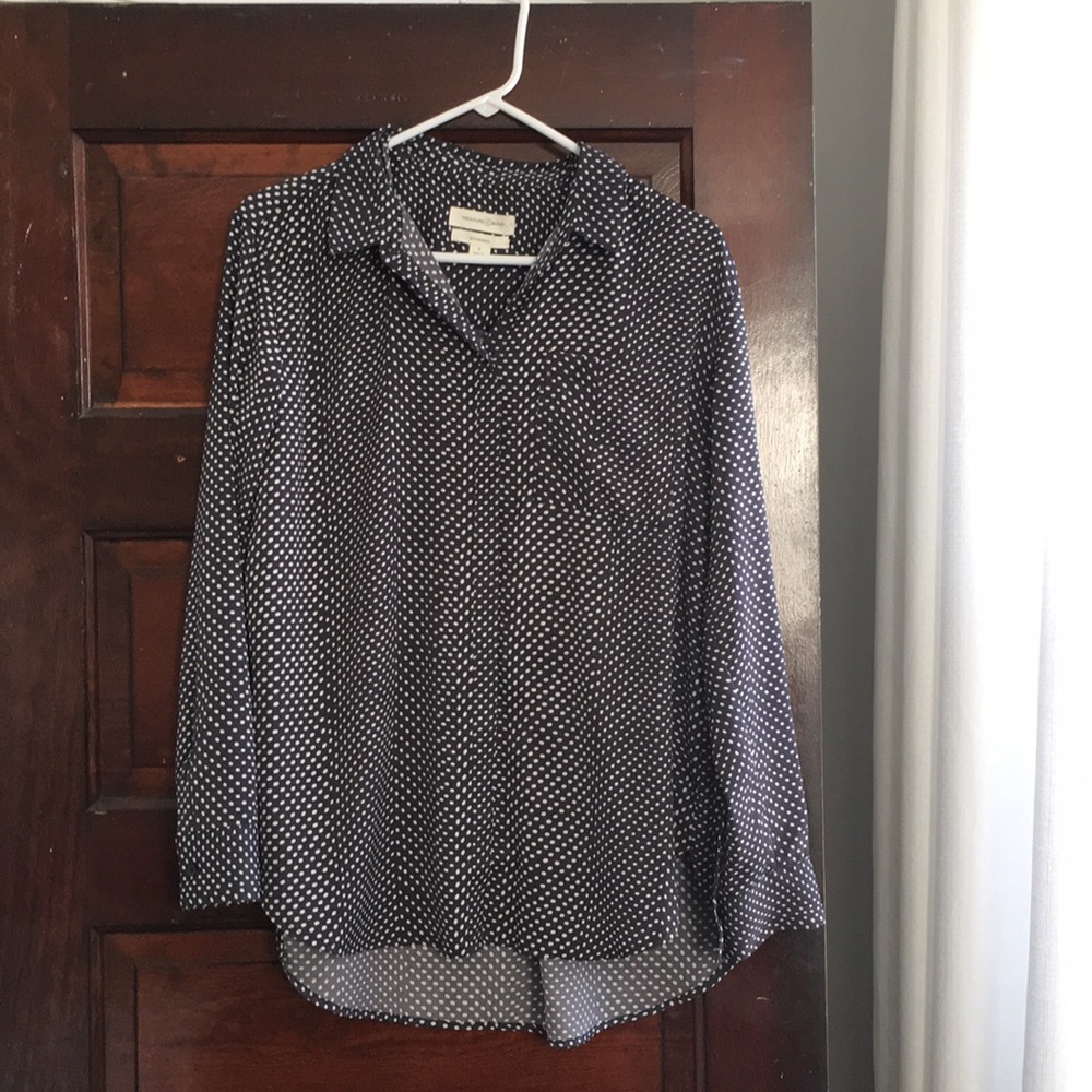 Treasure and Bond oversized silk boyfriend shirt